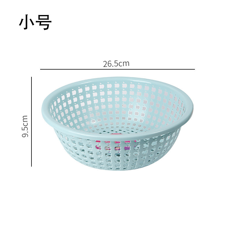 Cesta de drenaje de plástico hueca redonda Cesta de almacenamiento engrosada de frutas y verduras de cocina Cesta de lavado con filtro multifuncional