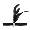 Headband, black hair accessory, halloween, with gem, graduation party