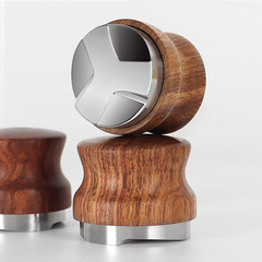 Stainless steel coffee powderer, rosewood three-pulp powder press, adjustable powder hammer filler 51/53/58mm