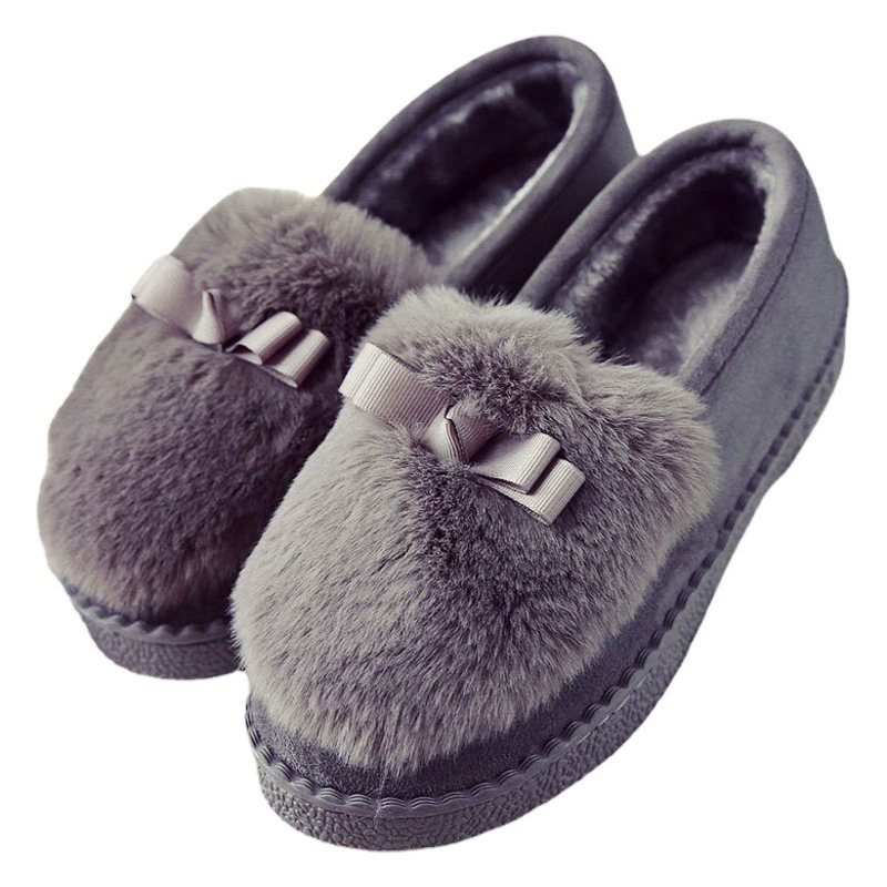 Однотонные осенне-зимние пушистые туфли, хлопковые туфли в стиле Birkenstock на флисовой подкладке, повседневная женская обувь, низкие лоферы, слипоны для беременных.