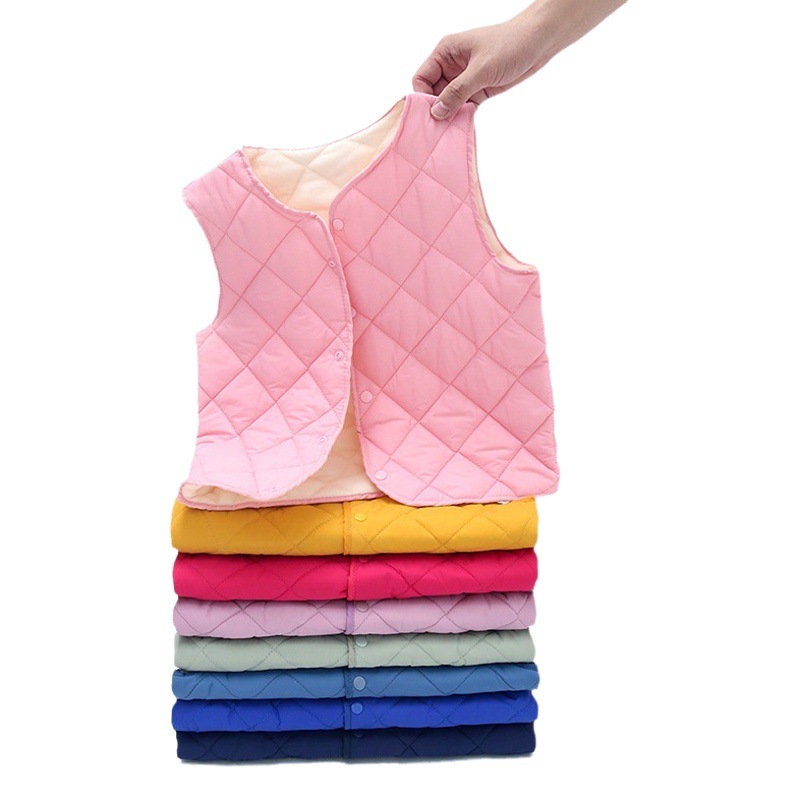 Chaleco de algodón de una pieza para niños grandes chaleco forrado de lana para niñas chaleco cálido chaleco para Bebés Ropa de otoño e invierno