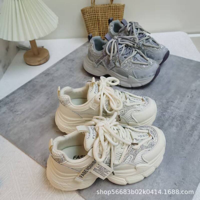 Kaisilu W1768 Thick-Soled Height-Increasing Trendy Casual Versatile Shoes 2026 Spring New Breathable Mesh Dad Shoes Kaisilu W1768 Thick-Soled Height-Increasing Trendy Casual Versatile Shoes 2026 Spring New Breathable Mesh Dad Shoes