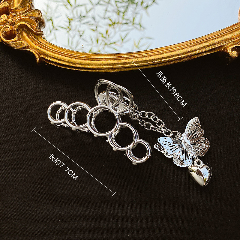 Pinza de cabello metálica coreana de alta sujeción con diseño retro