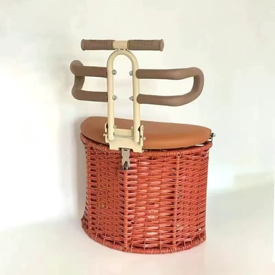 Tricycle Baby Seat Safety – Electric car child seat - three-wheel-bamboo-basket-orange-semi-enclosed