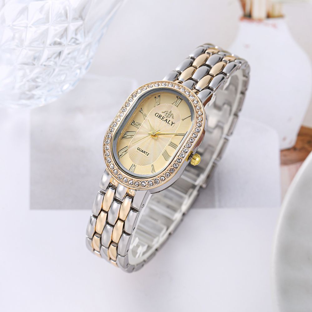 Nuevo reloj de lujo transfronterizo con diamantes de imitación para mujer, esfera multicolor en forma de barril, temperamento de moda, cinturón de acero romano, reloj para mujer image 9