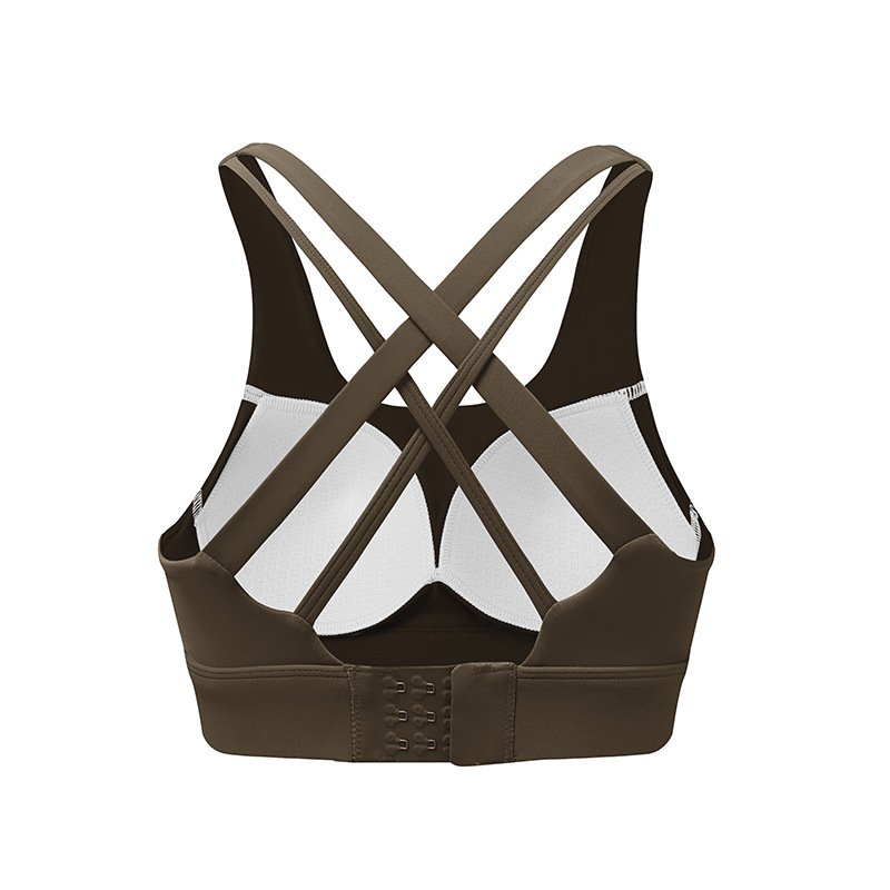Actualizado desnudo Cruz trasera de una sola pieza fija Copa Sujetador deportivo yoga correr fitness ropa interior deportiva para mujeres image 12