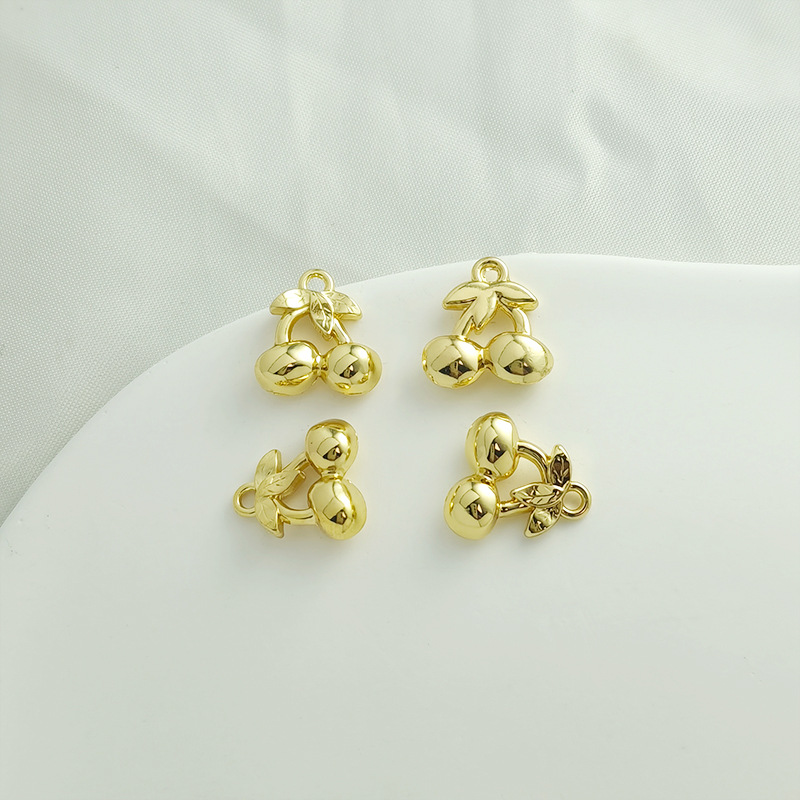 DIY Jewelry Accessories Classification 10 PCS/Package Quantity Alloy Material 10 PCS/Package Alloy Square Cherry Pendant
