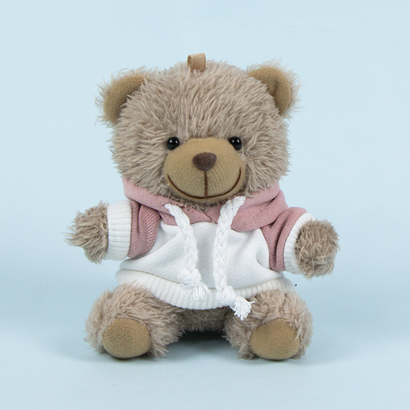 Lindo osito llavero colgante regalo creativo muñecas de peluche vestidas osito de peluche colgante de mochilas escolares para parejas