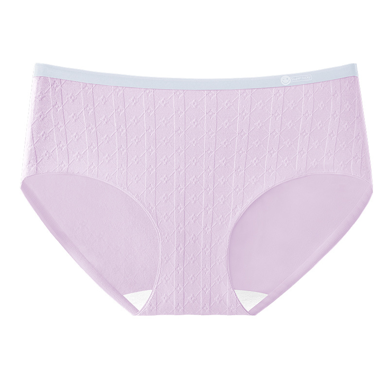 Jacquard de algodón puro grado 9A entrepierna de algodón antibacteriano 2024 nueva ropa interior de cadera de algodón triangulado sin costuras para mujer