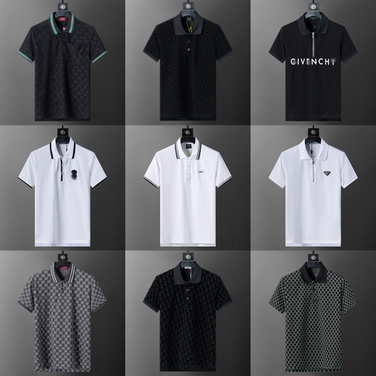 Cross-Border High-Quality New Polo Shirt Men's Pure Color Business Casual Jacquard Lapel Pique Cotton Short-Sleeved Dropshipping Europe