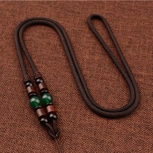 翡翠平安扣项链挂坠绳子玉佩玉佛吊坠挂绳男女玛瑙挂件绳粗款