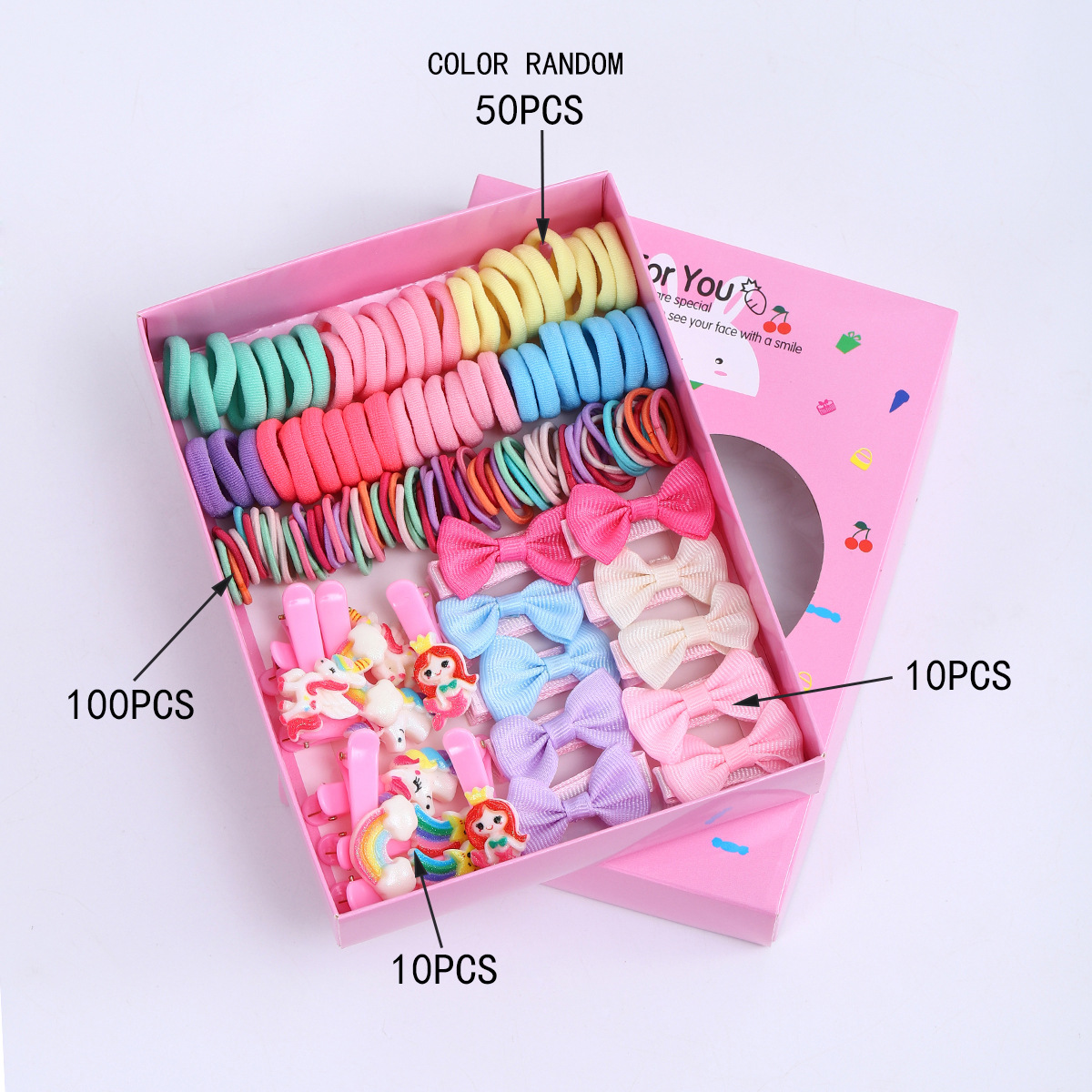 Joyas infantiles nuevas tarjetas de cabello princesa cabello cuerda de cabello bebé caja de regalo para niñas clip de borde coreano conjunto de joyería para el cabello