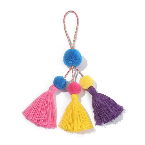 Cross-border fur ball tassel bag decoration jewelry pendant pendant 20cm long cashmere diy handmade jewelry accessories