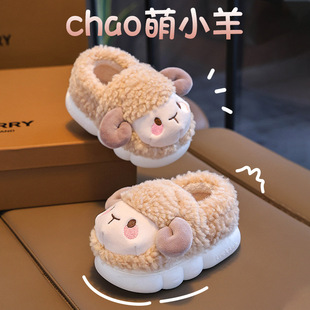 Winter Girls Cotton Shoes Bag 2024 New Warm fleece-lined Children's Cotton Slippers Baby Non-slip Mao Home Shoes