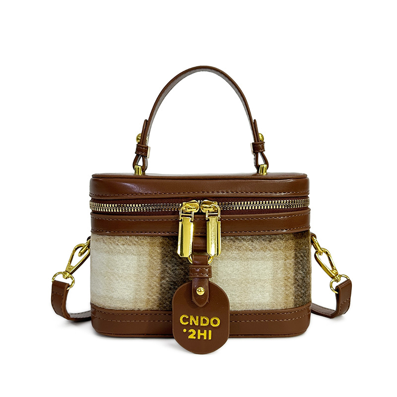Color de contraste leopardo retro caja de mano bolso pequeño para mujeres 2026 nuevo lana leopardo práctica mochila de hombro