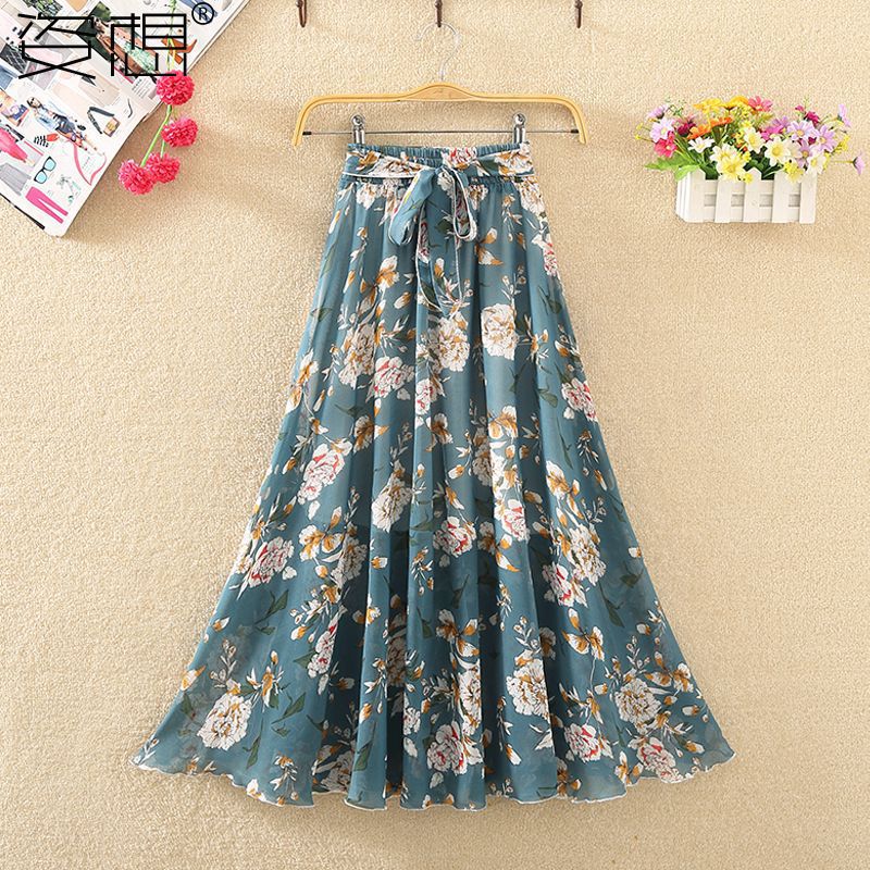 Shiffon summer long skirt