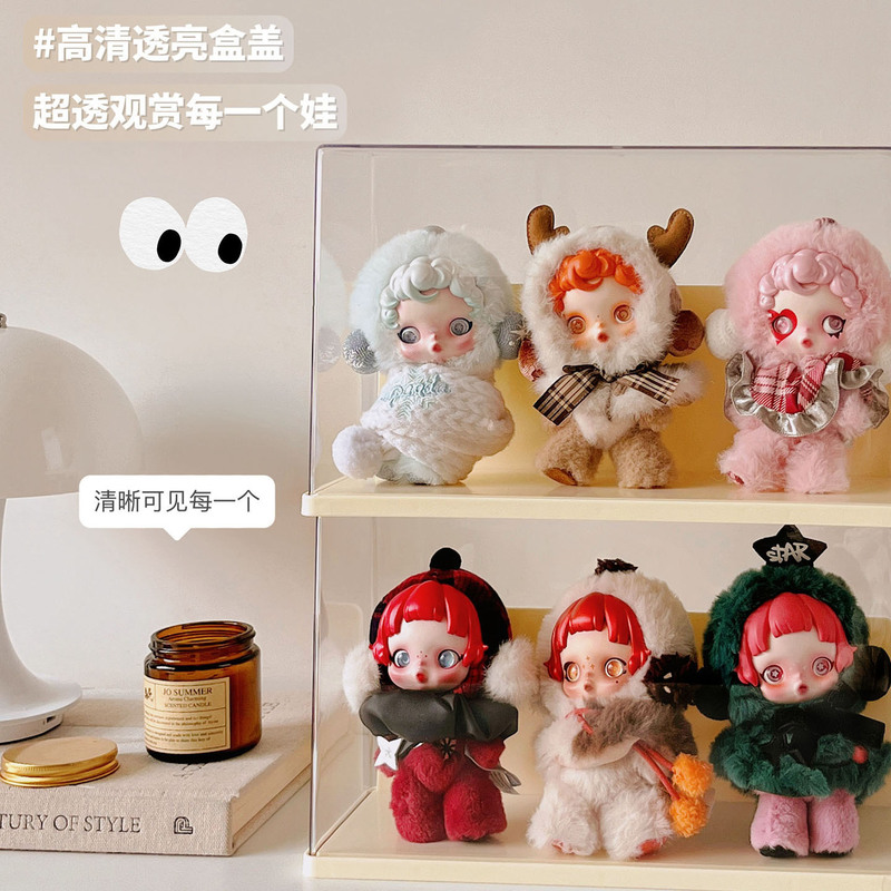ハンドフィギュアボックス大型透明収納ディスプレイスタンド透明ハンドフィギュアペンダント人形人形バブルマートに適した蓋付き|undefined