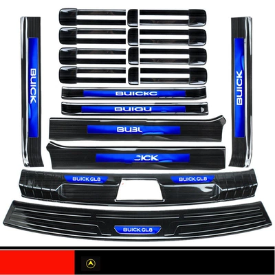 Suitable for Buick Gl8/652T25S Door – Dekorativ pedal başlıqları - sku41-25s-28t-black-titanium-blue-label-threshold-strip-rear-guard-track-20-pieces