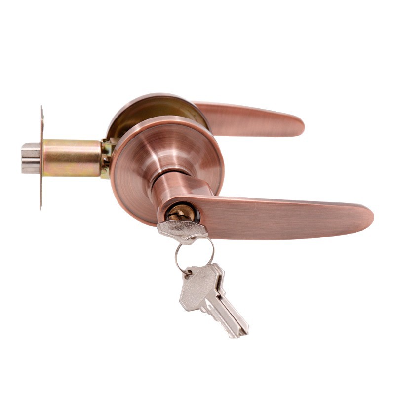 Cerradura de tres barras, cerradura de puerta con bola de acero inoxidable para uso doméstico, cerradura de manija de puerta de dormitorio, cerradura mecánica universal, cerradura vintage negra