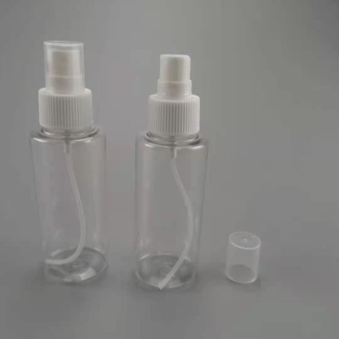 源头厂家供应PET 100ML 圆柱款平肩 喷雾瓶 消毒水瓶 爽肤水喷瓶