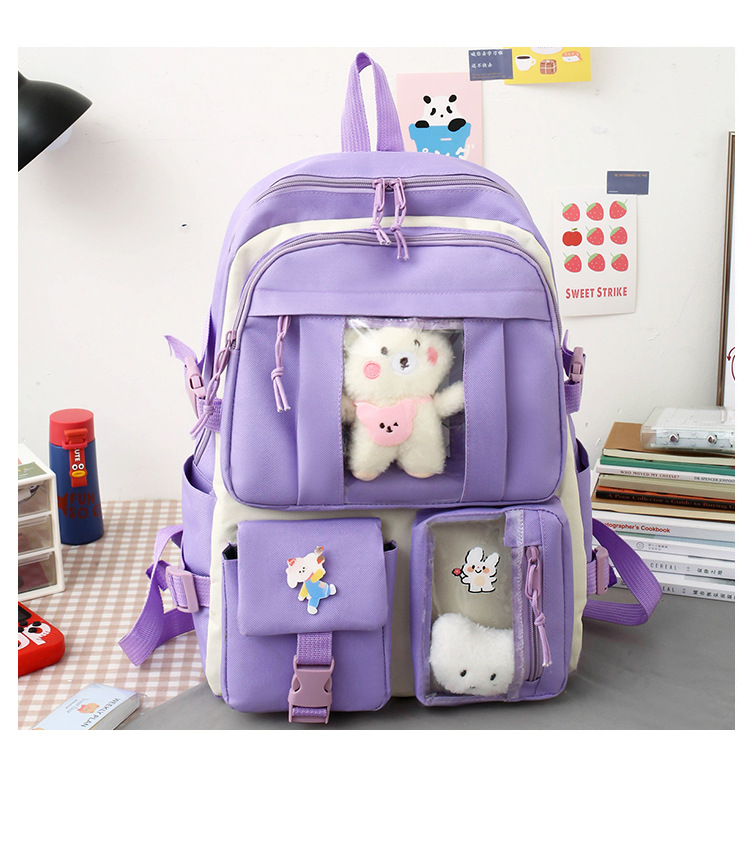 Wholesale Large-capacity Doll Pendant Five-piece Backpack Nihaojewelry display picture 12