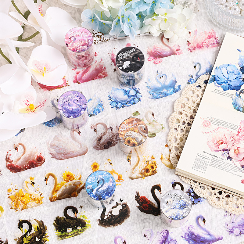 Cintas adhesivas transparentes impermeables para mascotas paisajísticas pegatinas de animales diy diario de dibujos animados decoración pegatinas de animales