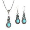 Fashionable retro set, crystal, turquoise stone inlay, earrings, European style, boho style