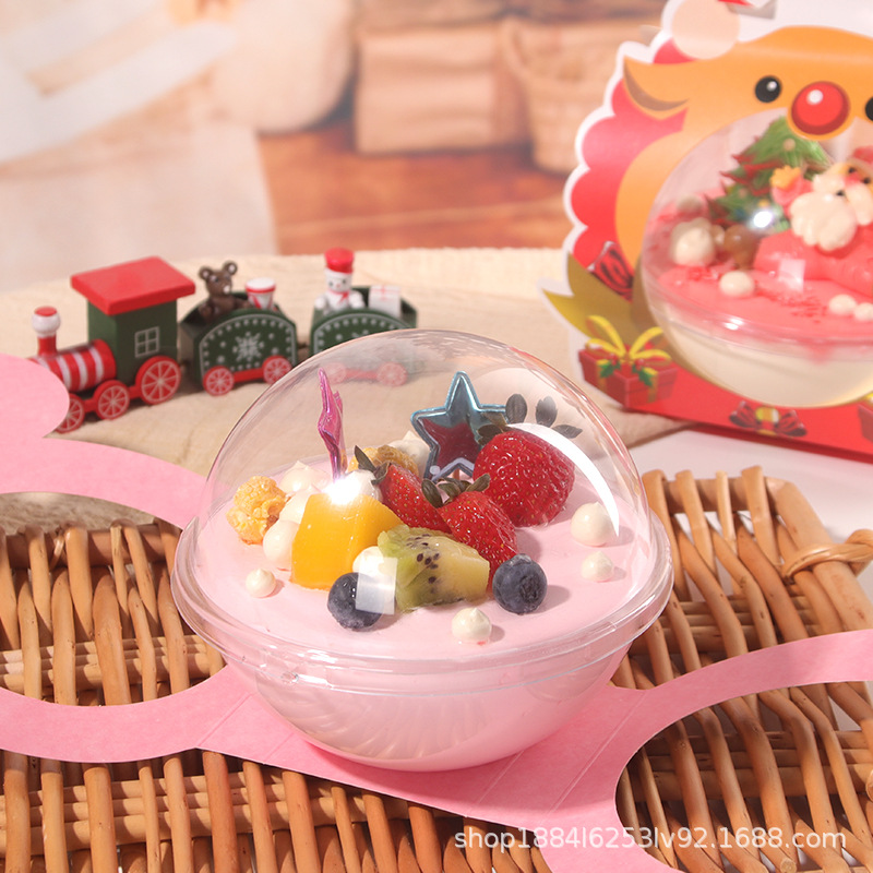 Navidad mousse bola caja de la torta Internet celebridad Nochebuena manzana caja de embalaje de galletas dulces caja de la bola de regalo portátil