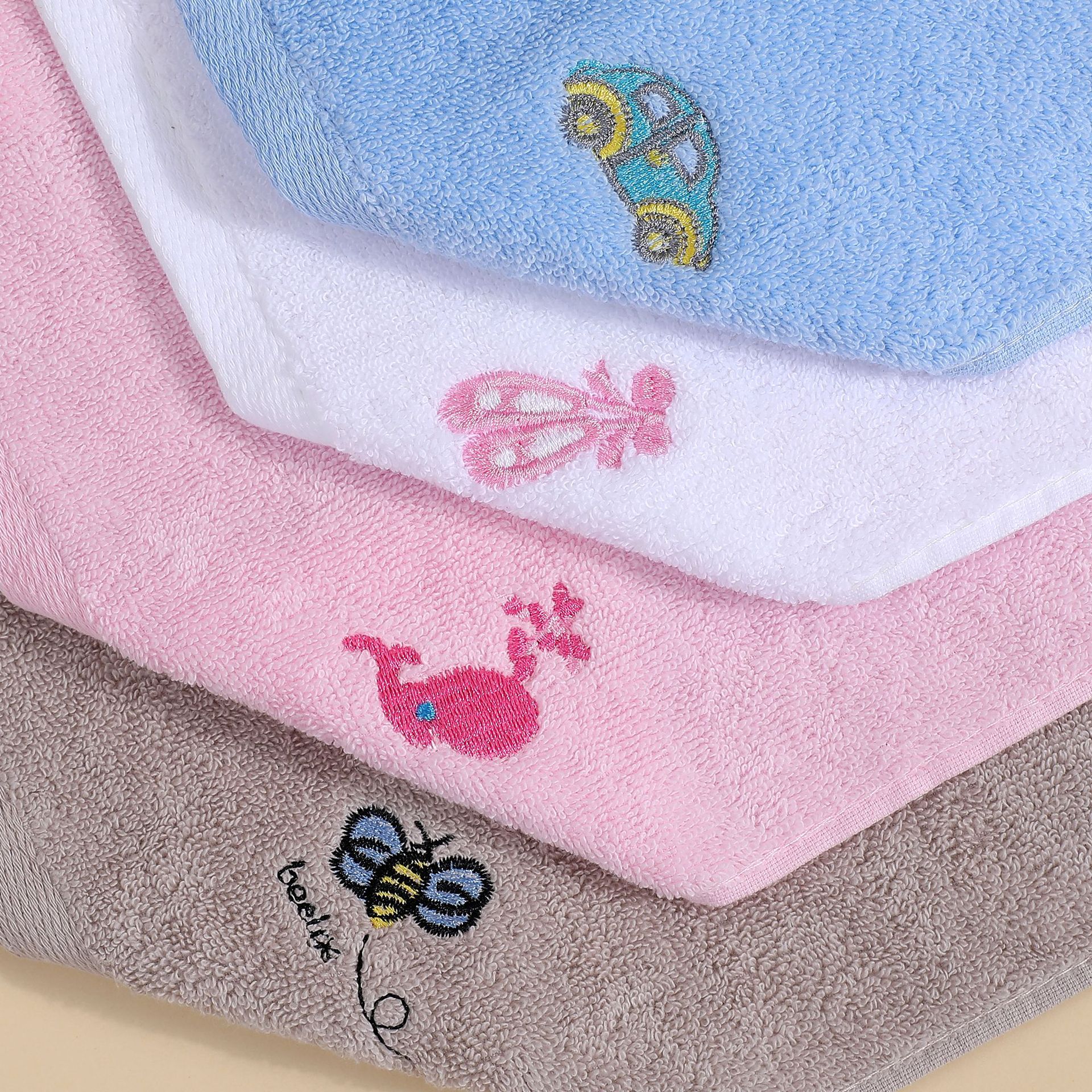 Besticktes Baumwoll-gesichtstuch Für Kinder Und Kindergarten_voghion.com