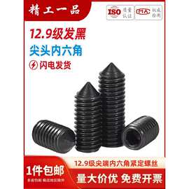12.9级尖头紧定螺丝机米无头螺丝顶丝紧定螺钉M3M4M5M6M8M10