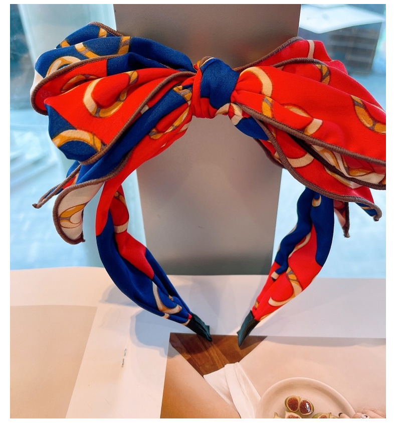 Retro Bow Printing Headband display picture 7
