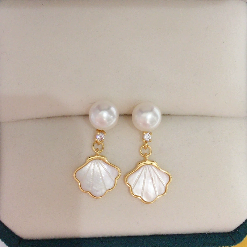 Серьги из натурального пресноводного жемчуга, женские 18K Pack, Золотые легкие роскошные высокие стильные серьги в том же стиле, натуральные рябчики, оптовая продажа