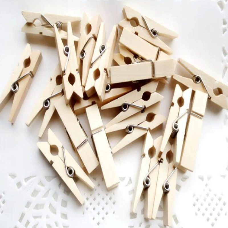 Factory direct selling log clip wholesale wooden clip DIY photo clip signed wood clip 3.5x0.7 nickel plating