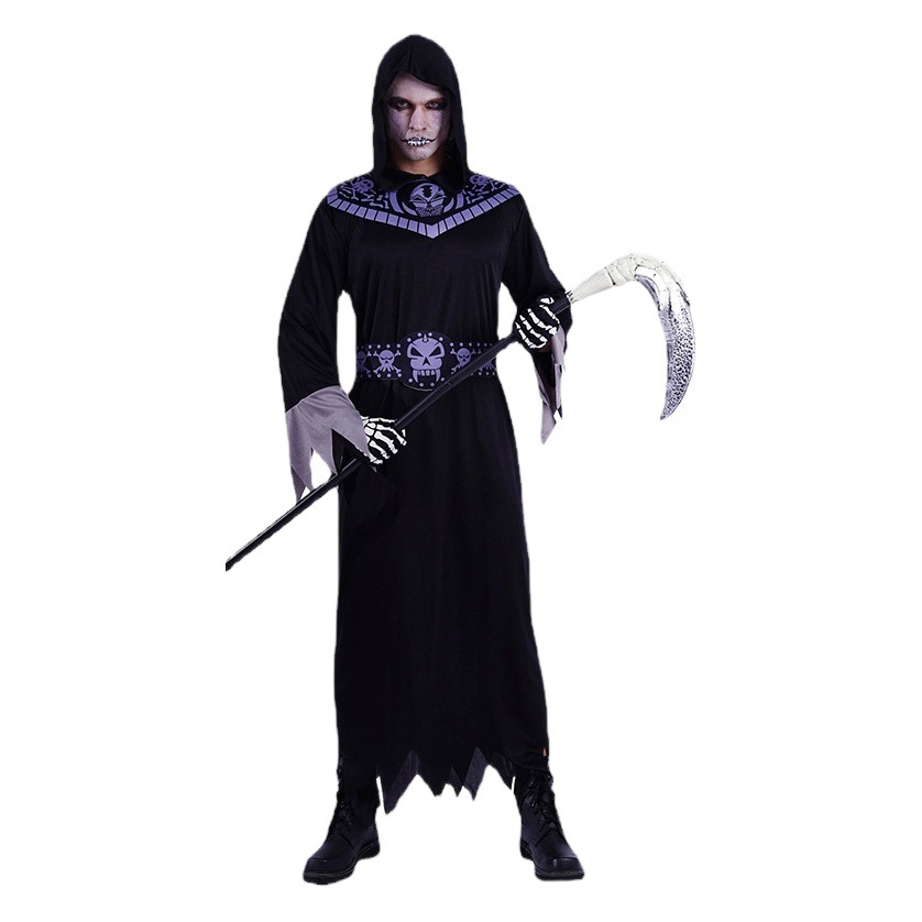 Los hombres adultos fantasma encapuchado traje Halloween partido fantasma Festival papel juego