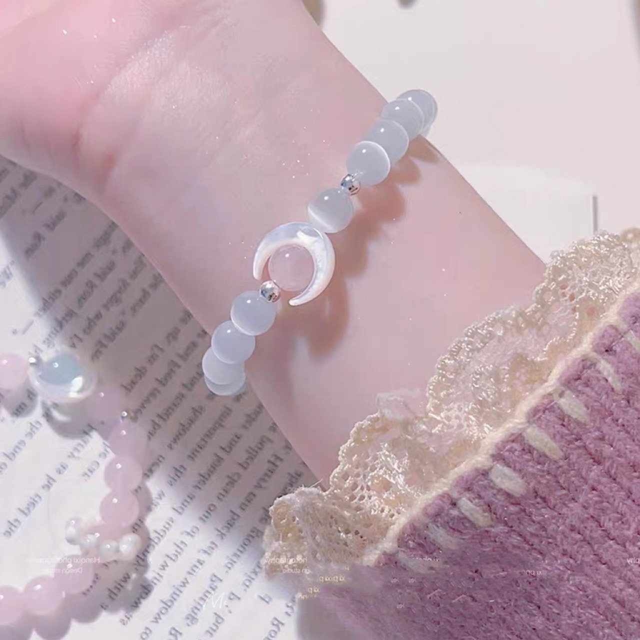 Moon Girl Cat's Eye Bracelet Women's ins Style Niche Exquisite Bracelet Good Luck Birthday Gift Best Friend