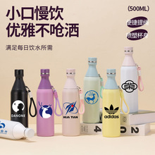 跨境新款美式小口可乐瓶304不锈钢保温杯20oz户外便携运动水瓶