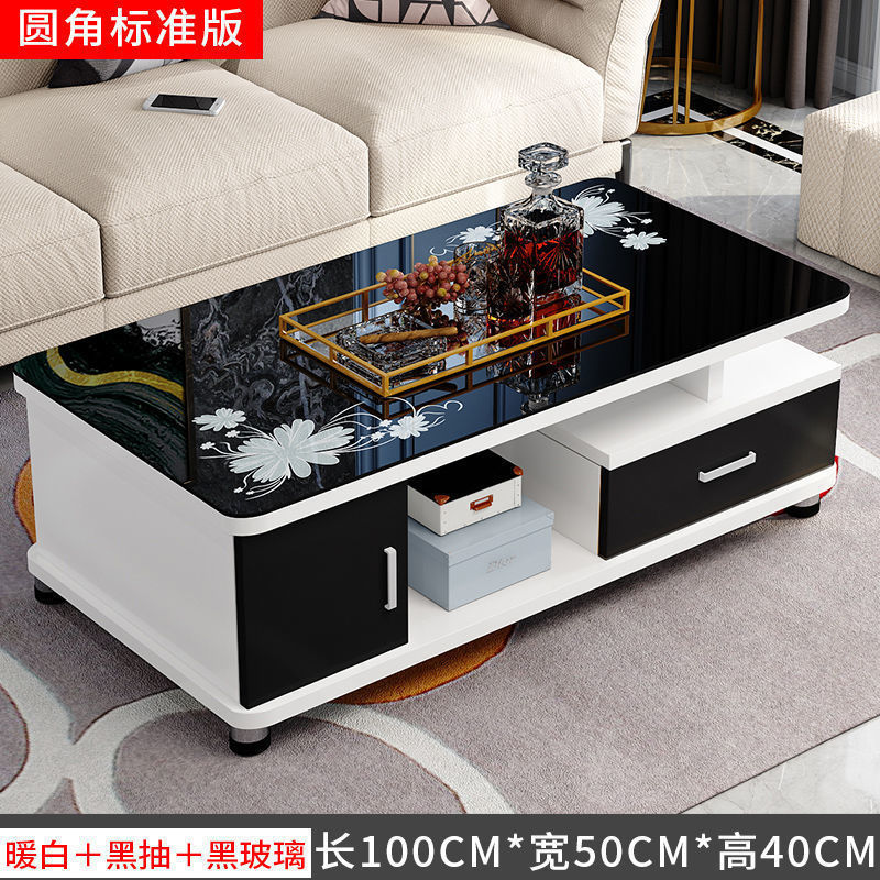 茶几欧式客厅家用茶桌茶台小户型简约出租房钢化玻璃桌子|undefined