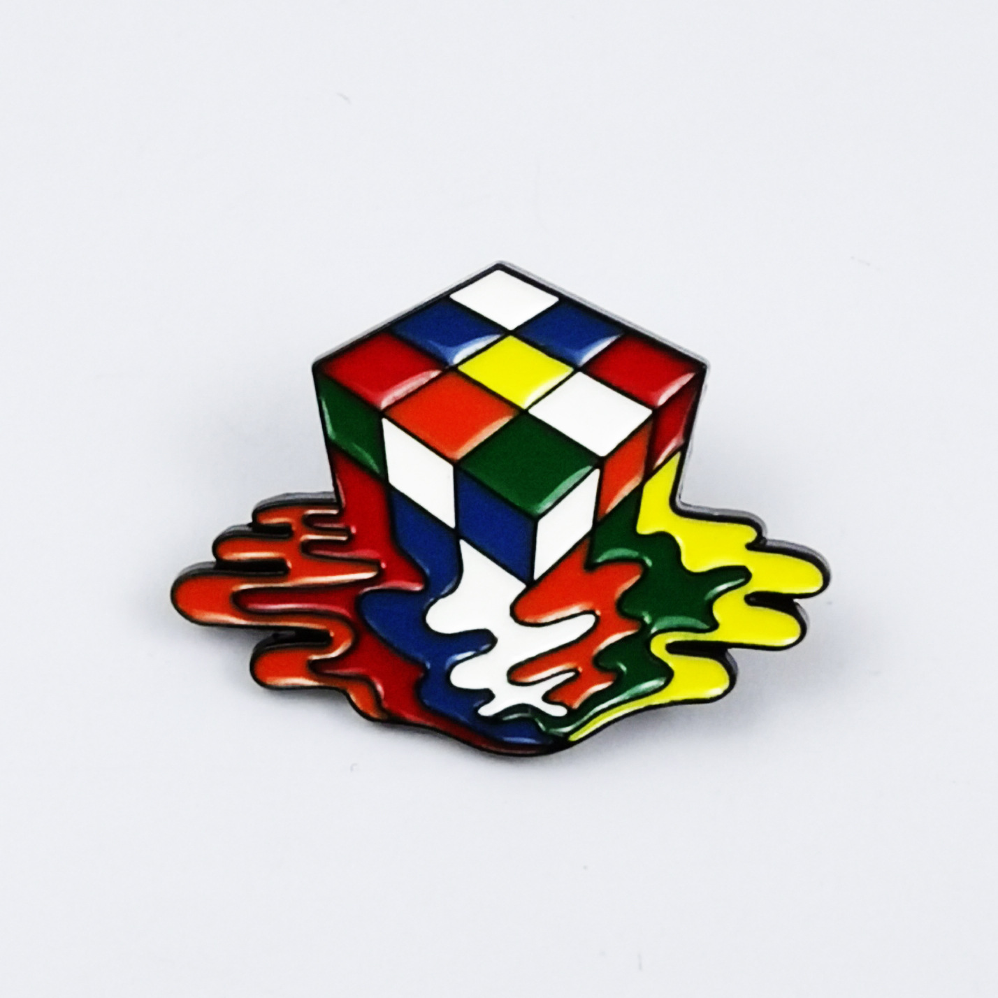 Broche de modelado geométrico creativo Cubo de Rubik, hombre de dibujos animados, aleación para hombres y mujeres, hebilla de alfiler, accesorios de moda personalizados, insignia image 8
