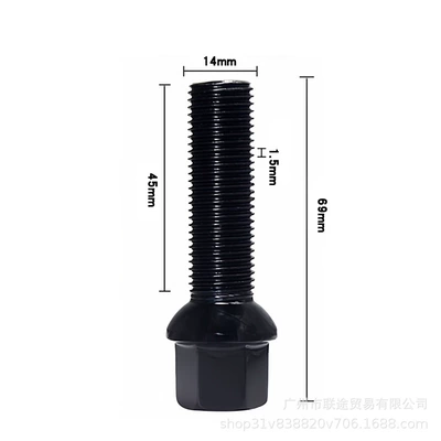 Digər kuzov və aksesuarlar Steel Rim Hub Bolts - 141545mm-black-long-style-single