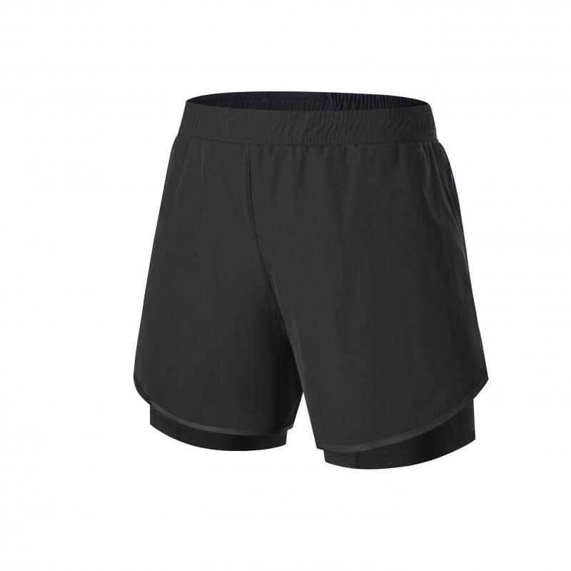 Quick-Drying Sweat-Absorbent Fake Two-Piece Sports Shorts with Double Side Pockets and Zippers, High-End Woven Fabric Casual Baseball Pants