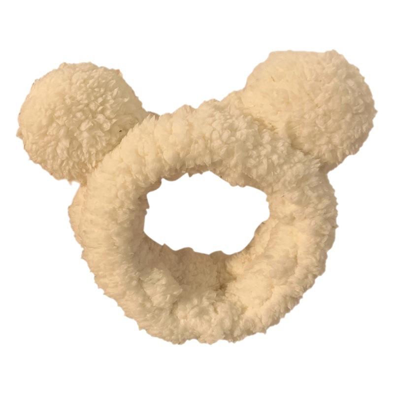 Lindo oso banda de pelo de felpa estilo coreano mascarilla maquillaje antideslizante prensa redonda oreja lazo banda de pelo al por mayor