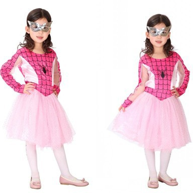 Halloween Kids Pink Spider-Man Cosplay Halloween Costume Pink Spider Female G-0118A