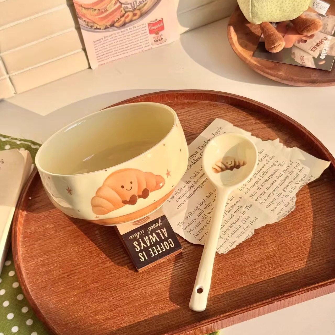 【Brown Bread】4.65-inch rice bowl + exclusive spoon