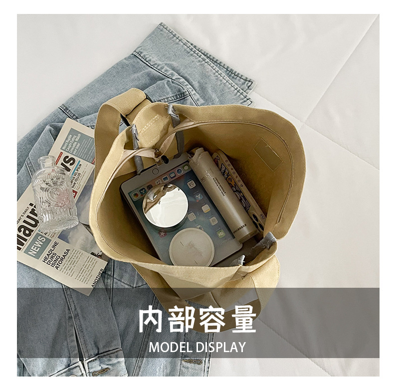 Large-capacity, fashionable and simple canvas bag, 2025 new style, casual and artistic shopping bag, versatile, shoulder crossbody bag undefined