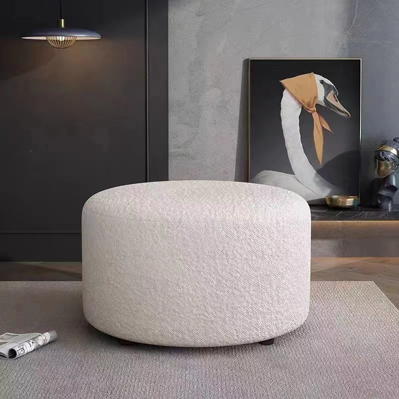 Nordic simple taburete redondo taburete sofá sala de estar casera pie taburete bajo dormitorio cama armario taburete de cambio de zapatos