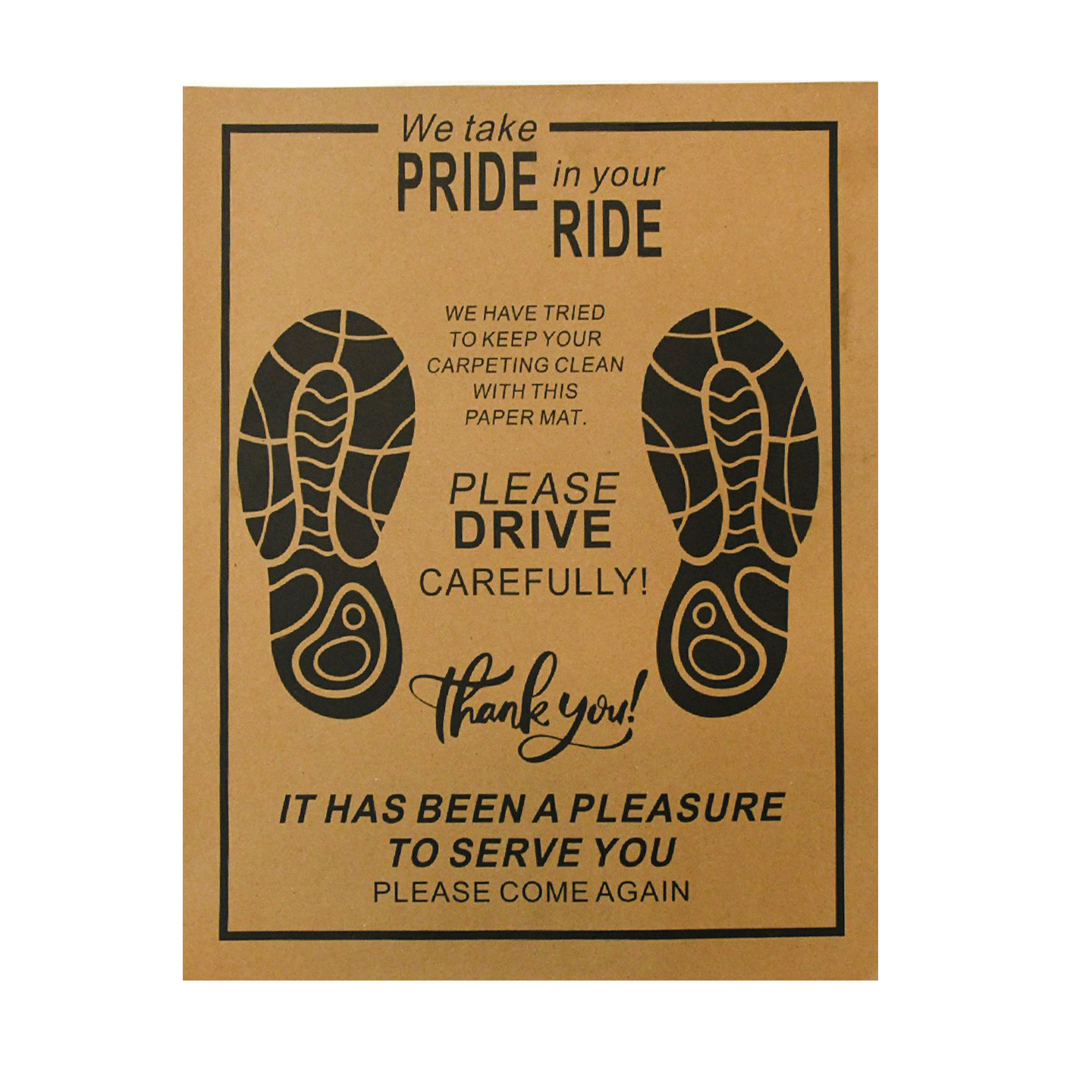 Thickened disposable car floor mats, waterproof foot mats for car wash shops, dustproof kraft paper foot mats, anti-dirt paper mats
