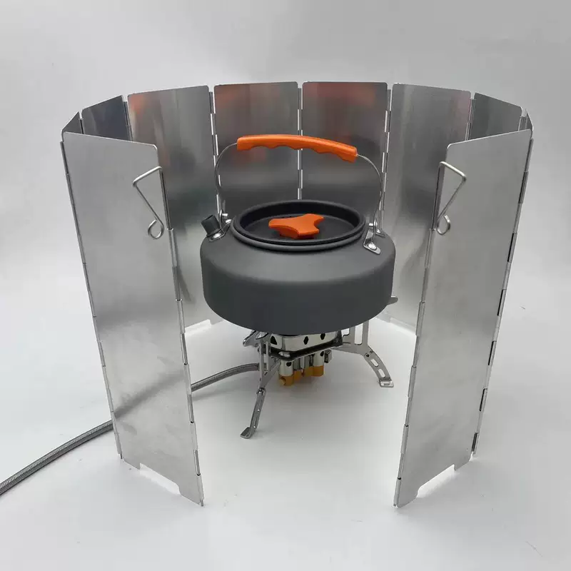 Outdoor windshield board furnace header header cross -border explosion aluminum alloy board can be folded and plugged in portable windproof board