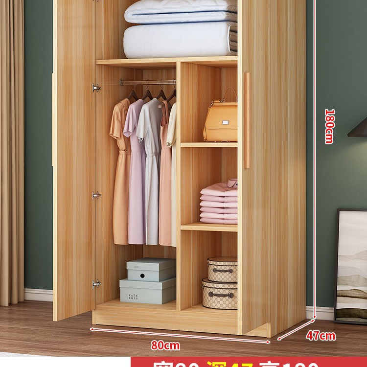 [라이트월넛] 2도어 모델, 폭 80, 깊이 47, 높이 180