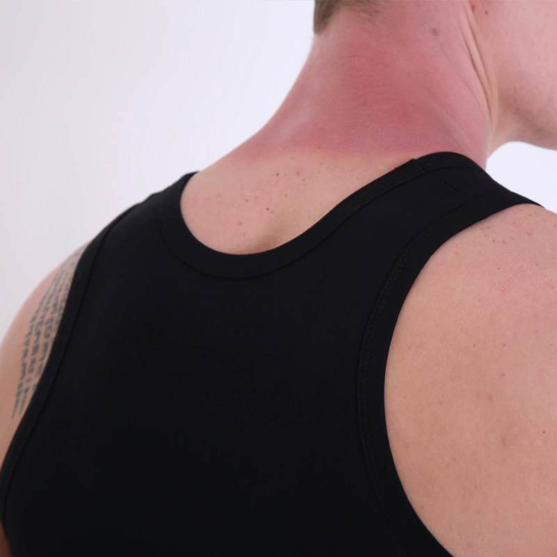 Thin silk soft breathable sports black elastic vest, absorbs sweat and smell