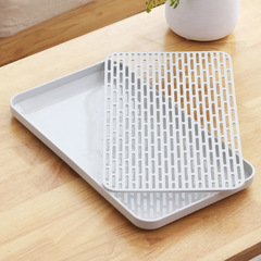 Creative drain tray household double-layer drain tray kitchen water cup tableware anti-slip water control box plastic storage tray